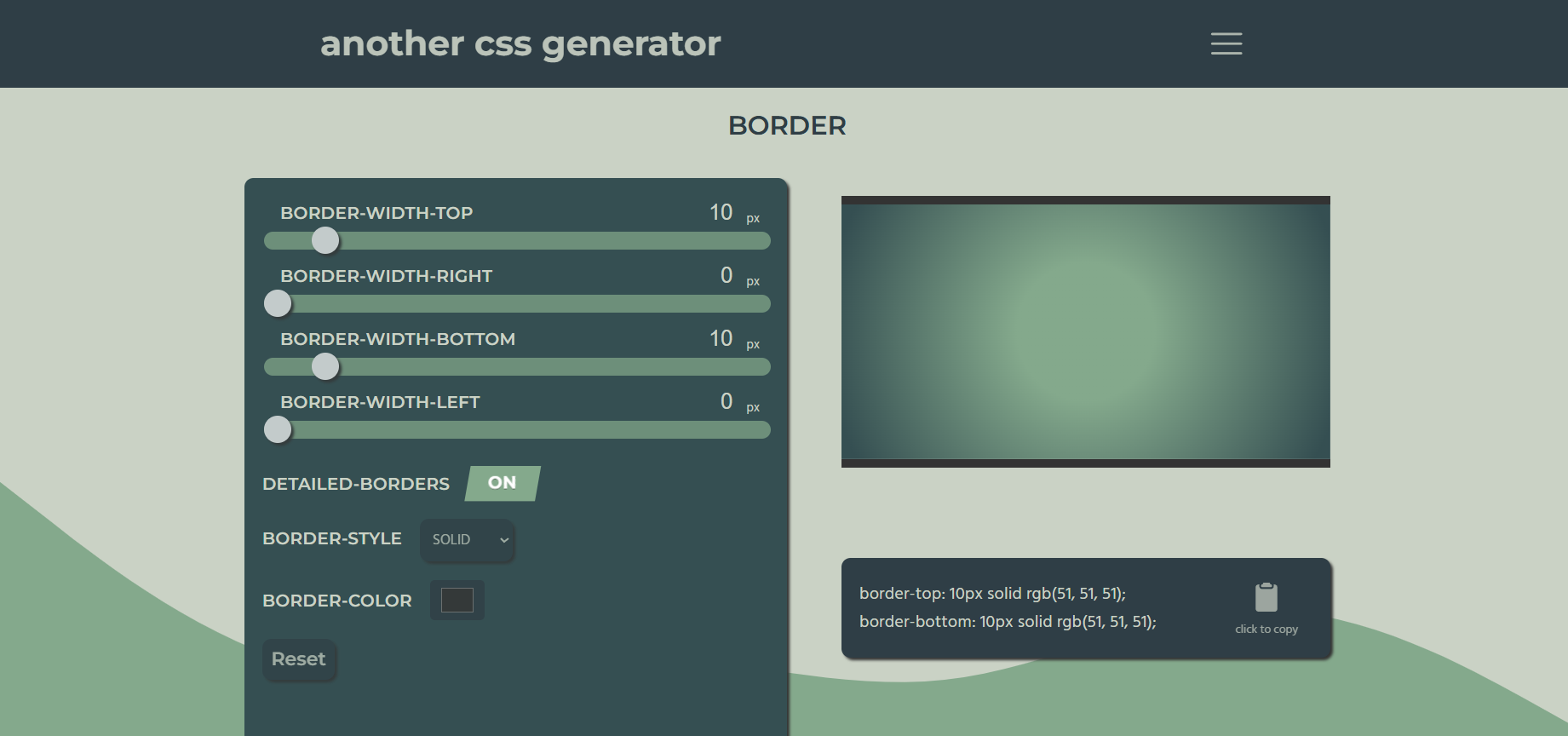 Another CSS Generator border page