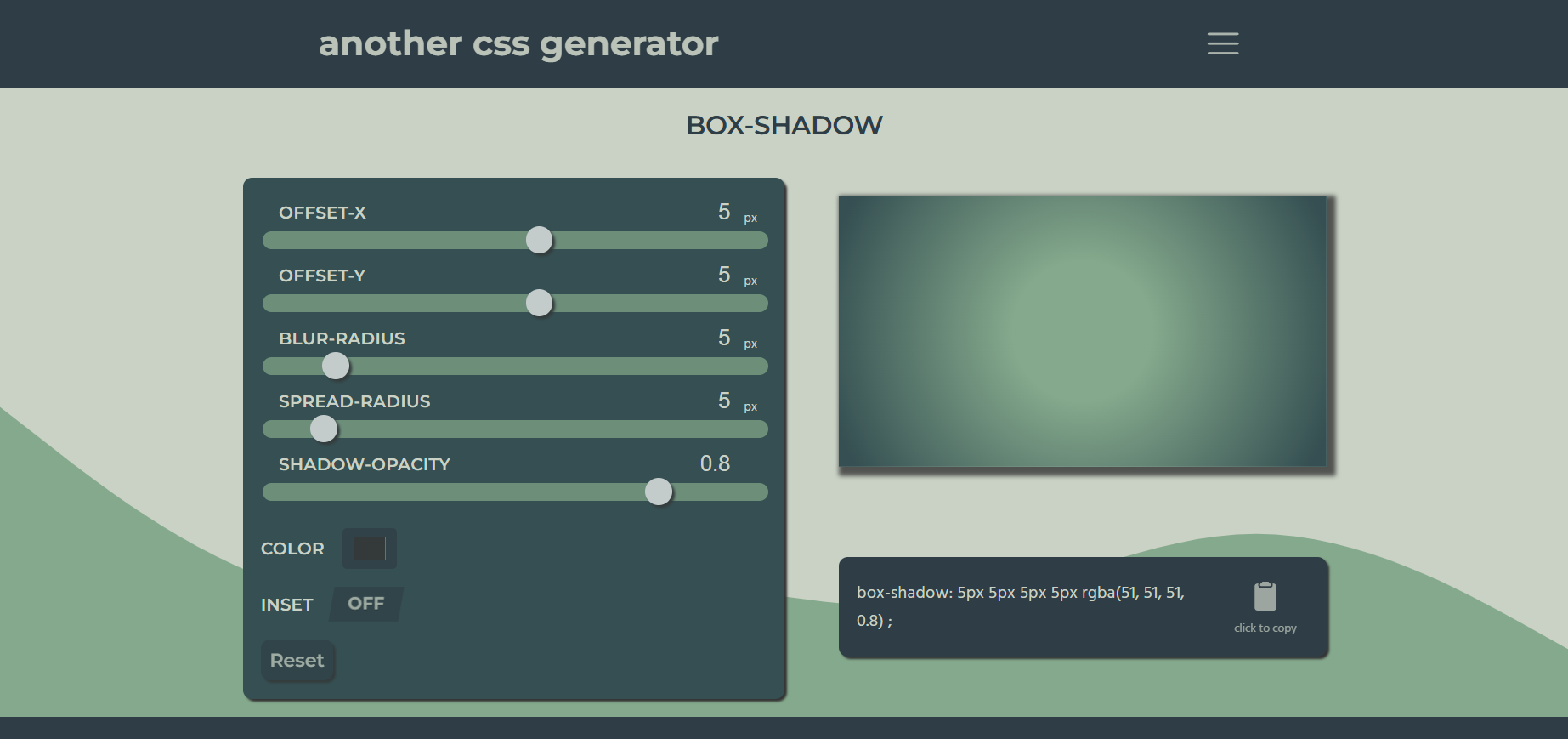 Another CSS Generator box page